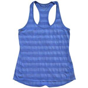 Athleta Sleeveless Racerback Athletic Tank Top Women's M Striped Blue Yoga